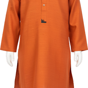 "Burnt orange khaddar kurta for boys Lujo Club Pakistan traditional dress"
