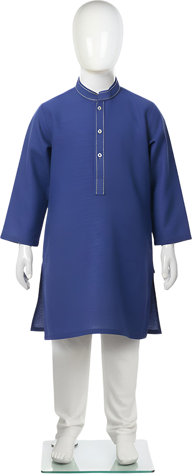 Deep blue khaddar kurta for boys Lujo Club Pakistan traditional dress"