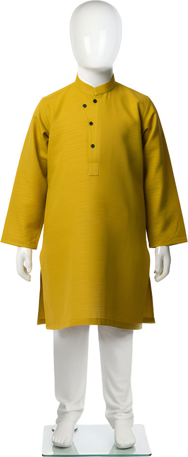 Mustard khaddar kurta for baby boys by Lujo Club Pakistan