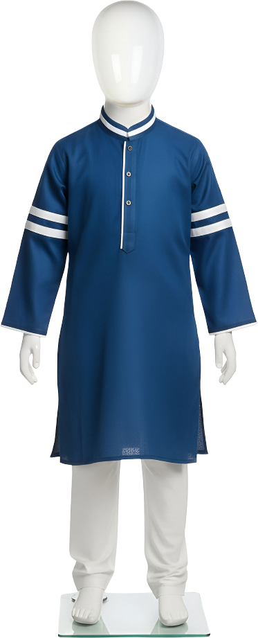 "Teal blue cotton kurta for boys Lujo Club Pakistan traditional dress"