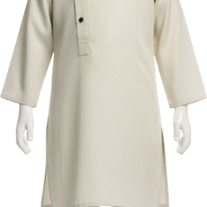 "Baby boy wearing tea green summer kurta front view easy care outfit"