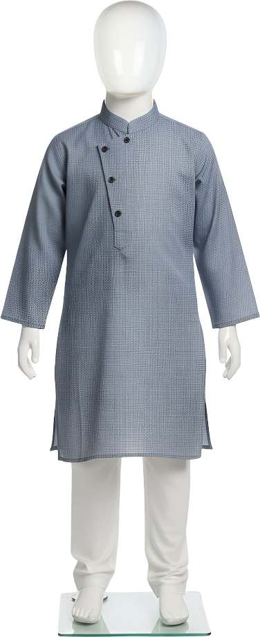 Dark grey wash and wear kurta for baby boys Lujo Club Pakistan"