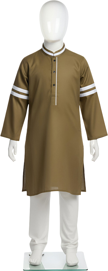 "Brown cotton kurta for boys Lujo Club Pakistan traditional dress"