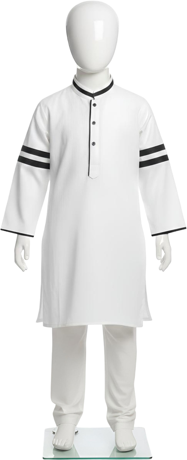 Elevate tradition with Pearl White Cotton Kurta for boys from Lujo Club. Premium quality cotton, pure white. Perfect for prayers, weddings & festive occasions.
